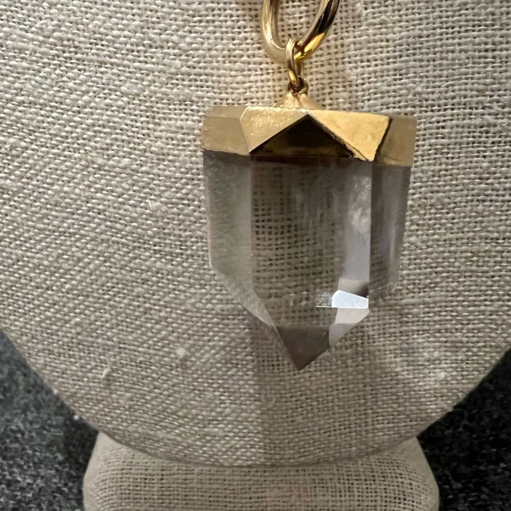 Large Clear Crystal Point necklace - Picture 2 of 4